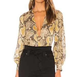 Superdown Snakeskin Bodysuit| Size: XS